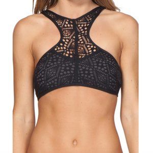 RIP CURL Black High Neck Crochet Bikini Top XS